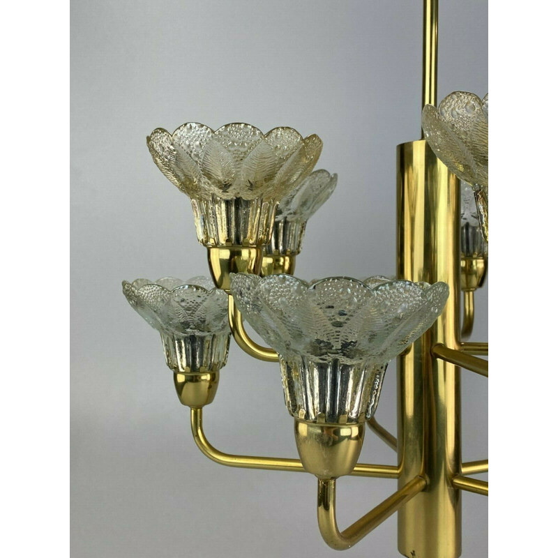 Vintage chandelier in glass, 1960-1970s