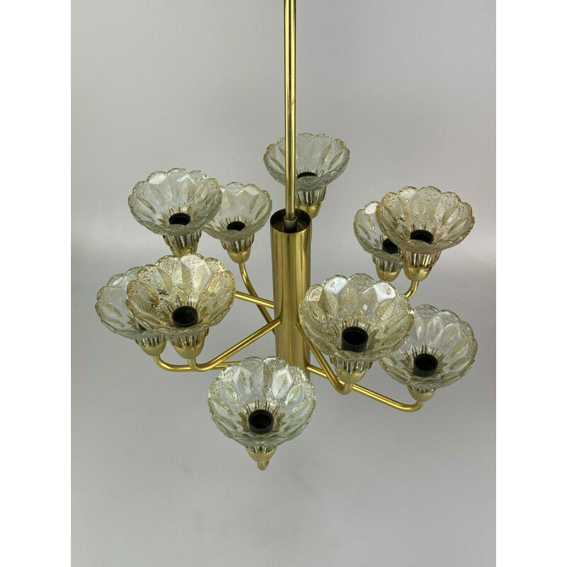 Lustre vintage en verre, 1960-1970