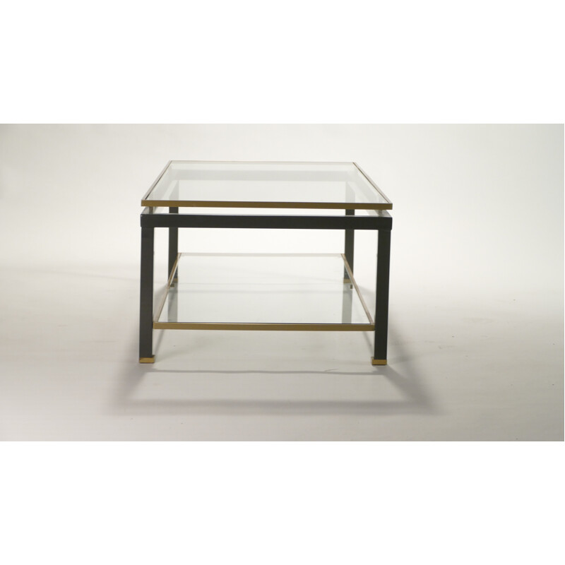 Jansen coffee table in glass and brass, Guy LEFEVRE - 1970s