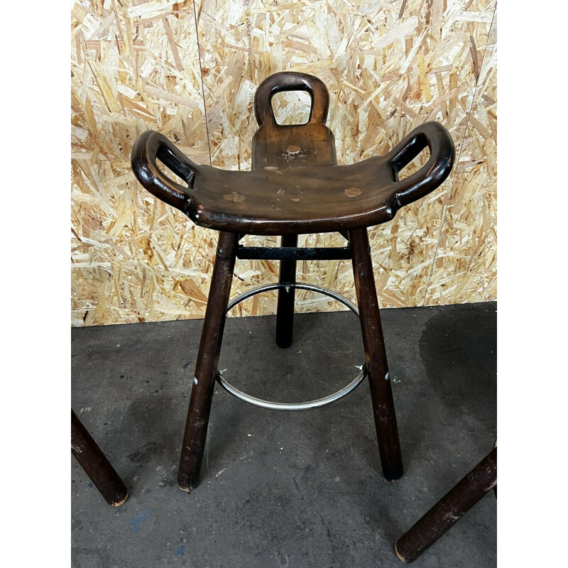 Set of 4 vintage bar stools by Carl Malmsten, Sweden 1950-1960s