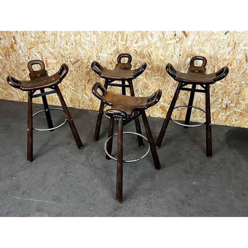 Set di 4 sgabelli da bar vintage di Carl Malmsten, Svezia 1950-1960