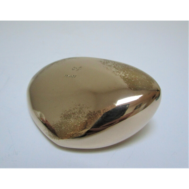 Vintage pebble in gilt bronze by Monique Gerber, 1970