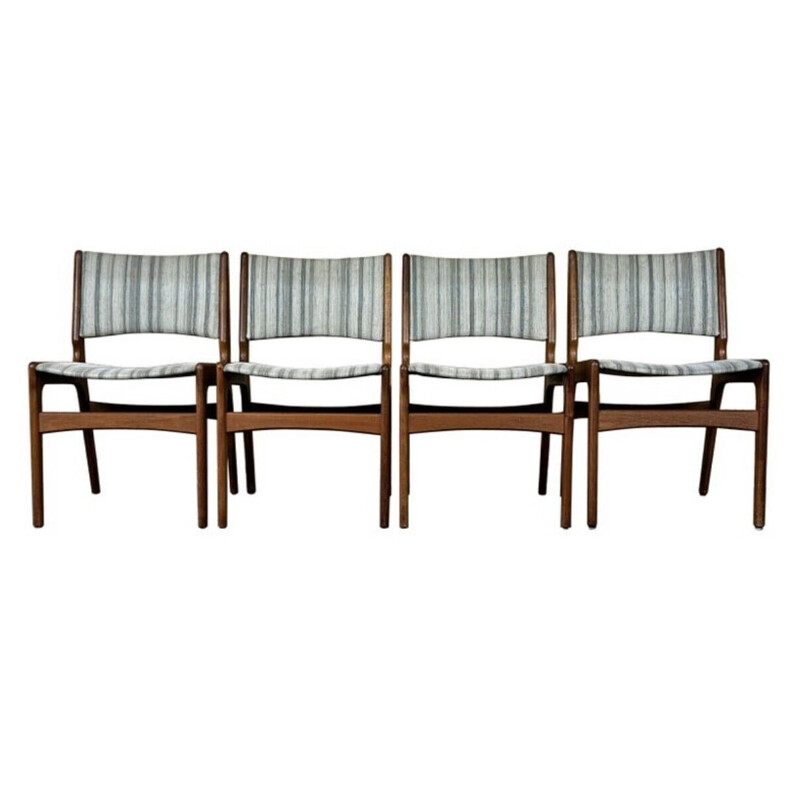 Conjunto de 4 cadeiras de teca vintage de Henning Kjaernulf, 1960-1970