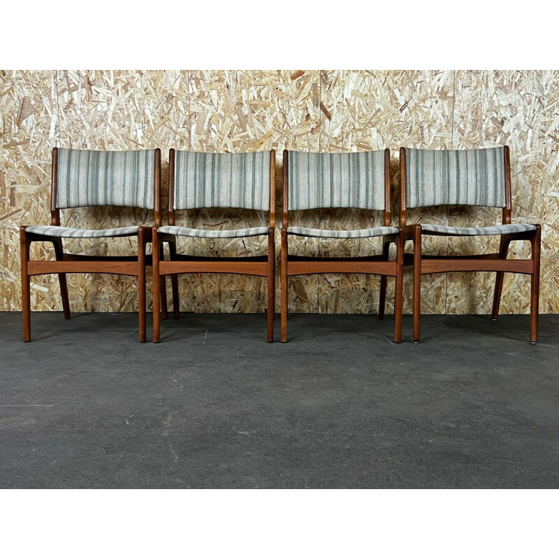 Set of 4 vintage teak chairs by Henning Kjaernulf, 1960-1970s