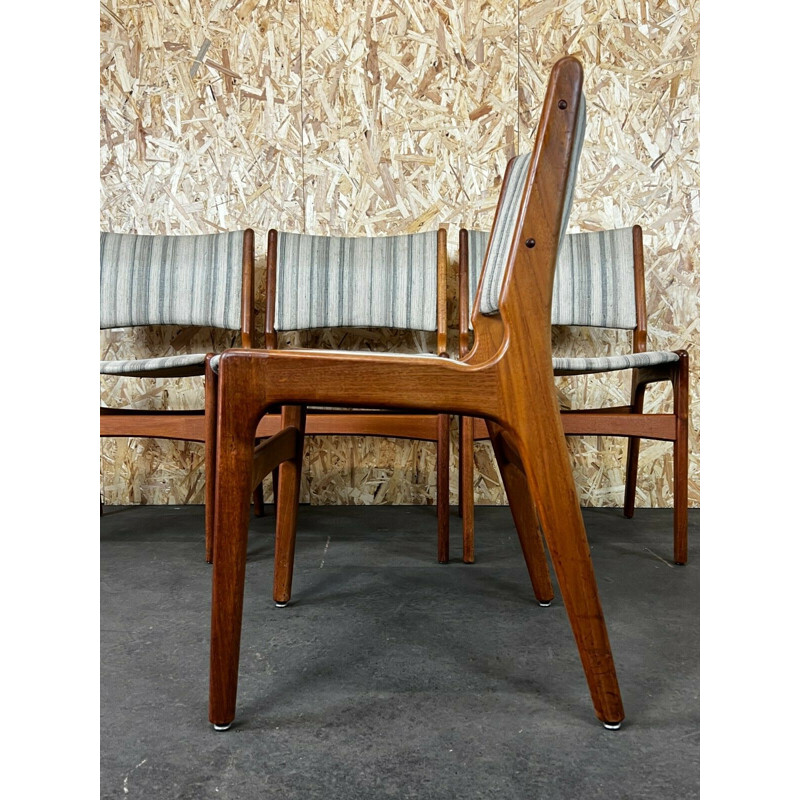 Juego de 4 sillas vintage de teca de Henning Kjaernulf, 1960-1970