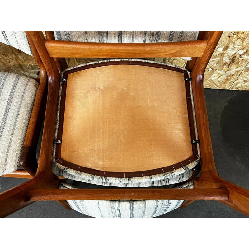 Juego de 4 sillas vintage de teca de Henning Kjaernulf, 1960-1970