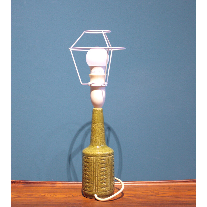 Danish Palshus table lamp in green ceramic - 1960s