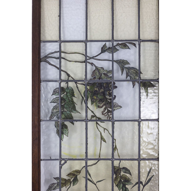 Paire de vitraux vintage par Geoffroy