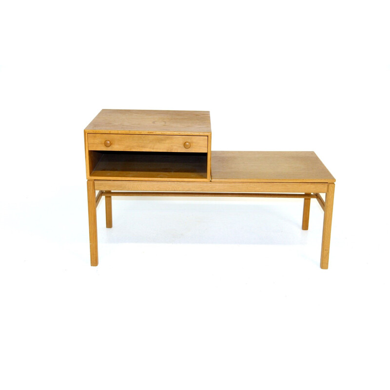 Vintage oakwood telephone bench by Engström and Mystrand for Tingström, 1960