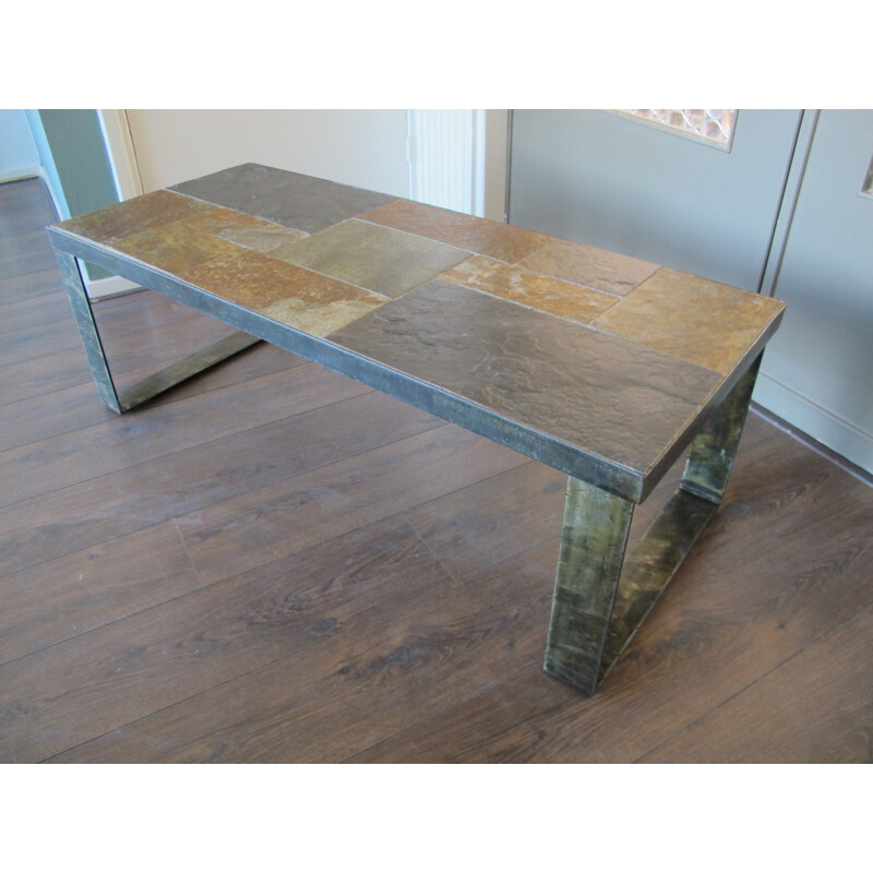 Mid-century brutalist coffee table, Paul KINGMA - 1960s
