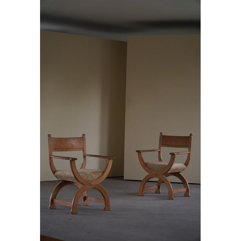 Pair of vintage armchairs by Henning Kjaernulf for Eg Kvalitetsmøbel, Denmark 1960s
