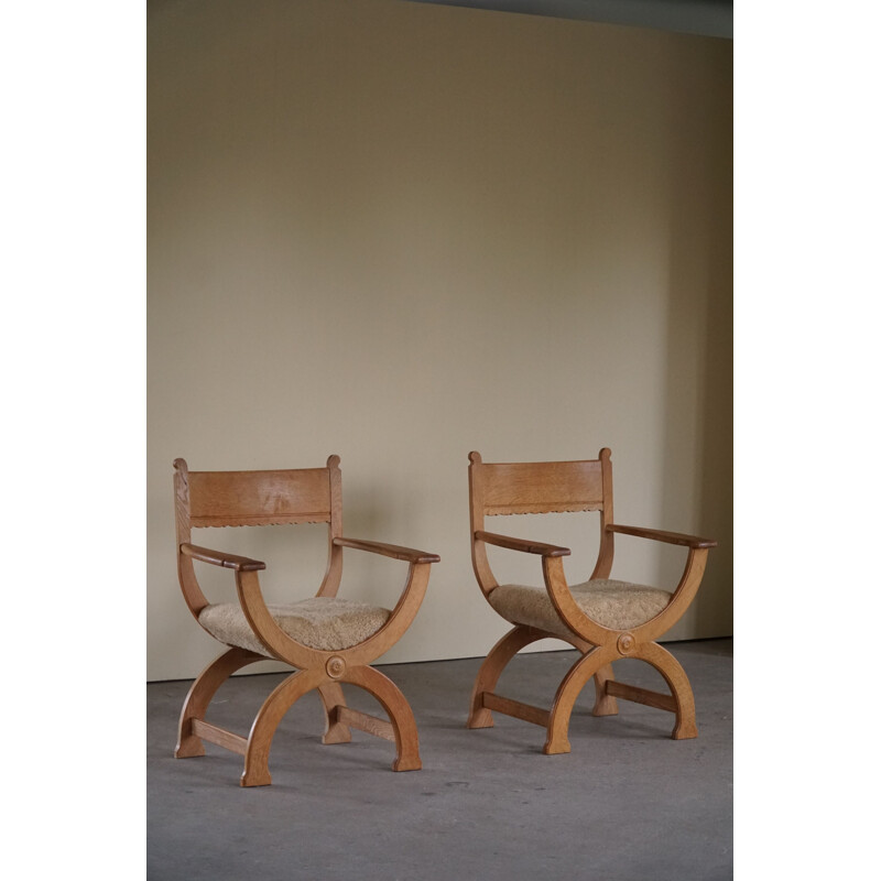 Paire de fauteuils vintage par Henning Kjaernulf pour Eg Kvalitetsmøbel, Danemark 1960