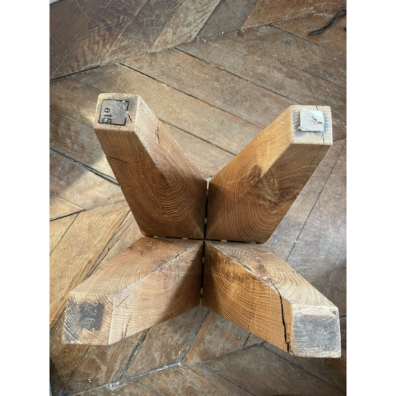 Vintage molar stool in raw wood by Philipp Mainzer, 1996