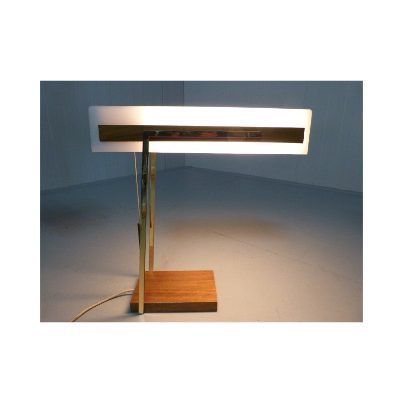 Desk lamp in teak and brass -1950s