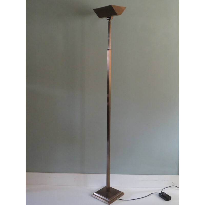 Pair of mid century brass floor lamp, Belgium 1970s-1980s