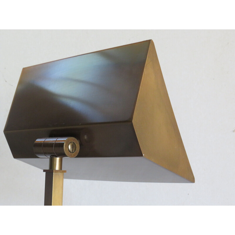 Pair of mid century brass floor lamp, Belgium 1970s-1980s