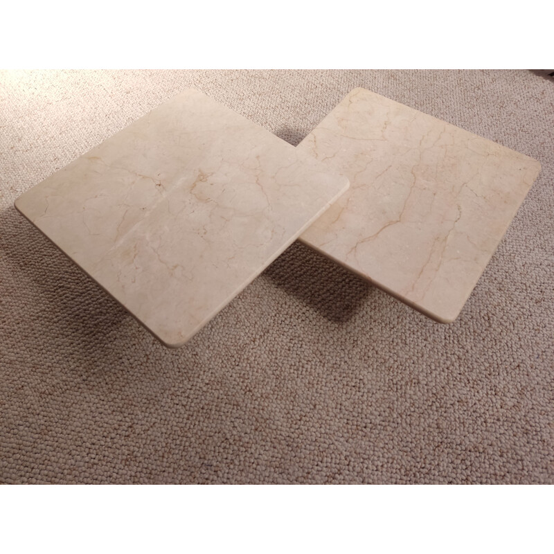 Pair of vintage marble nesting tables, 1970s