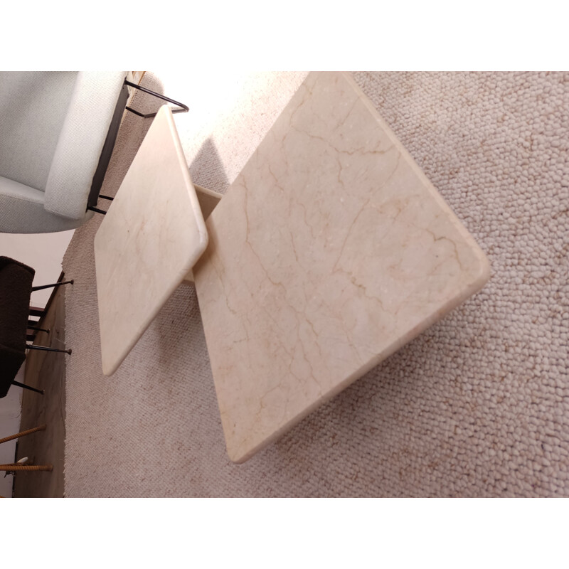 Pair of vintage marble nesting tables, 1970s