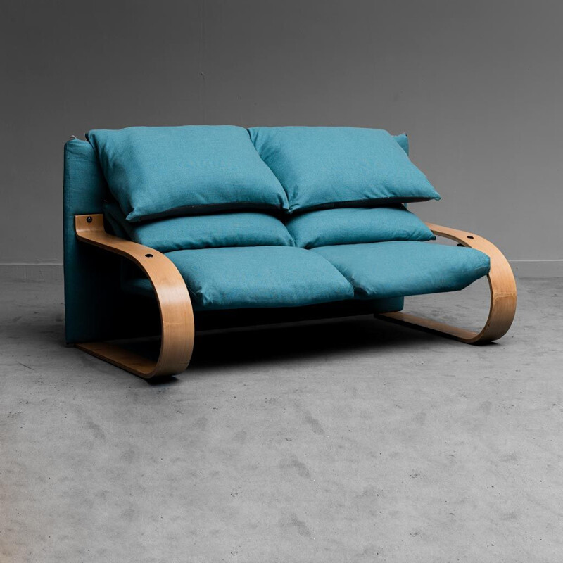 Vintage 2-Sitzer-Sofa aus gebogenem Holz, 1970