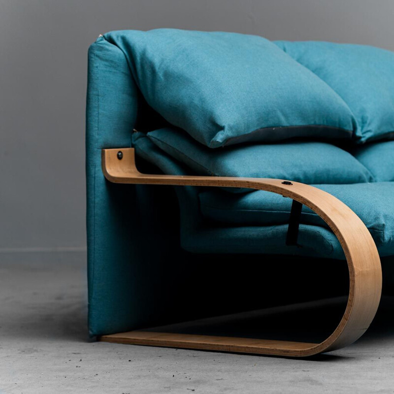 Vintage 2-Sitzer-Sofa aus gebogenem Holz, 1970