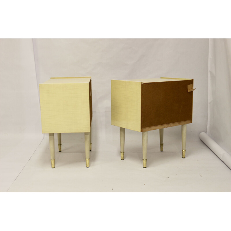 Pair of vintage wood night stands, 1950s