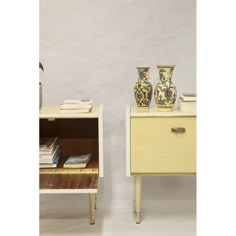 Pair of vintage wood night stands, 1950s