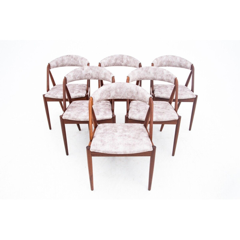Conjunto de 6 cadeiras de teca vintage modelo 31 por Kai Kristiansen, Dinamarca 1960