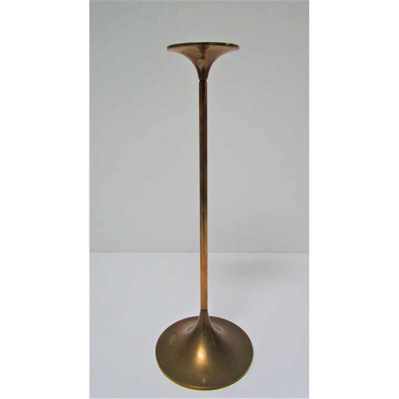 Vintage candlestick model Hi-Fi in solid brass by Max Bruël for Torben Orskov, Denmark 1960s