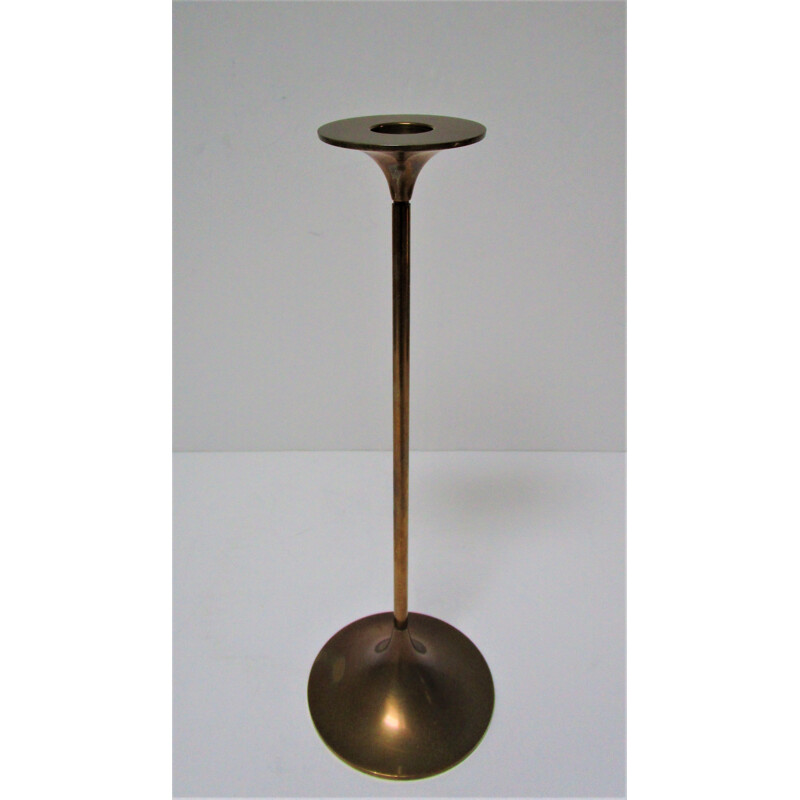 Vintage candlestick model Hi-Fi in solid brass by Max Bruël for Torben Orskov, Denmark 1960s