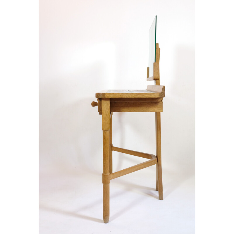 Vintage oak dressing table by Guillerme and Chambron for Votre Maison, 1960s