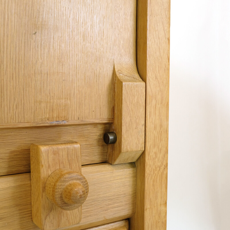 Vintage oak secretary by Guillerme and Chambron for Votre Maison, 1960s