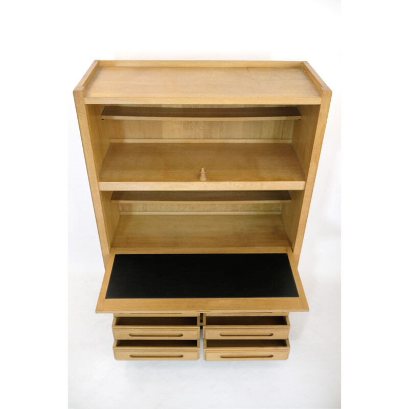 Vintage oak secretary by Guillerme and Chambron for Votre Maison, 1960s