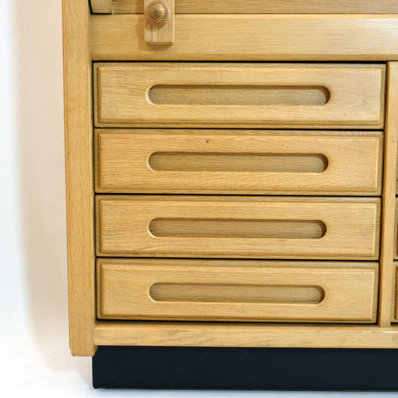 Vintage oak secretary by Guillerme and Chambron for Votre Maison, 1960s