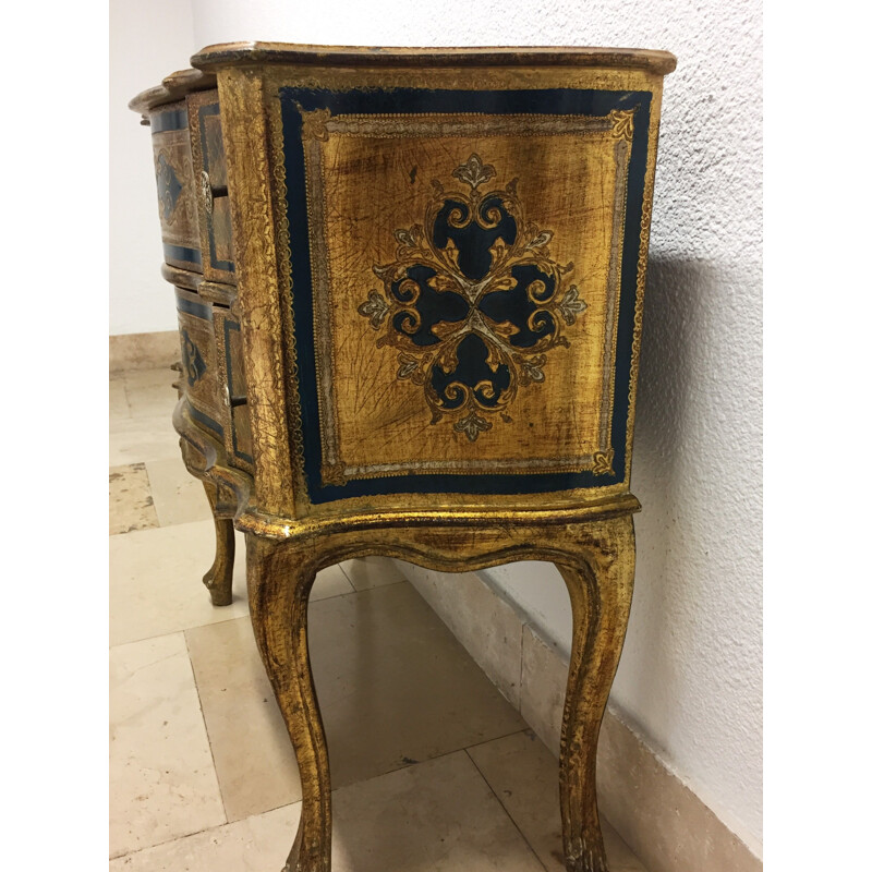 Vintage Italian chest of drawers in gilded wood, 1960s