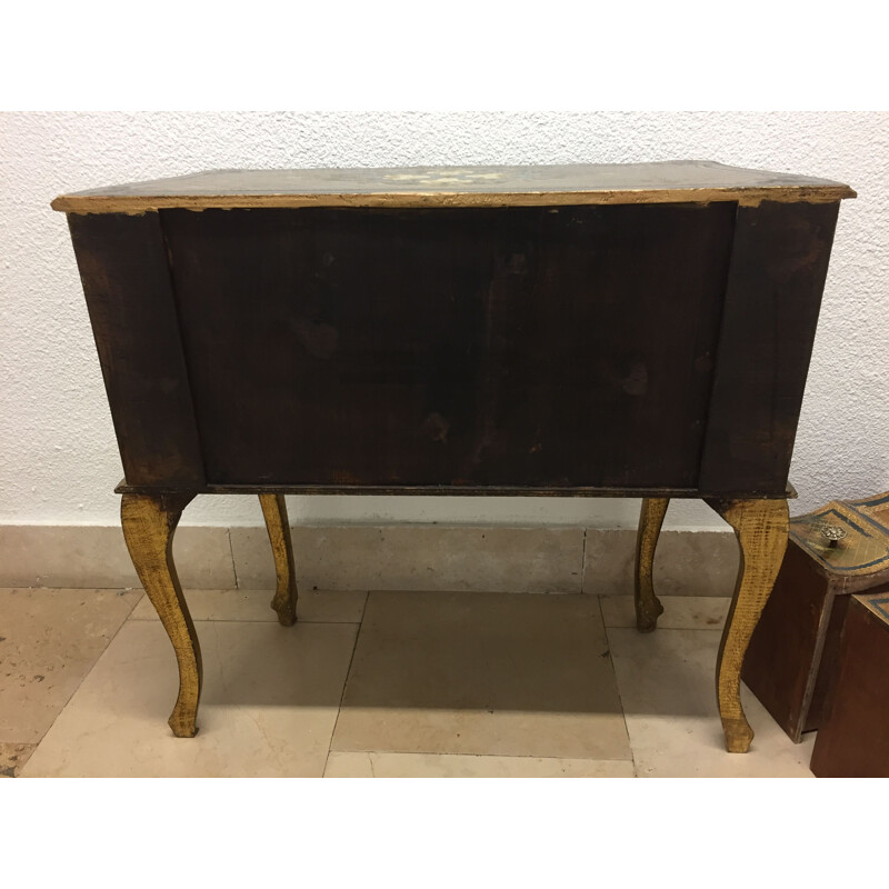 Commode italienne vintage en bois doré, 1960