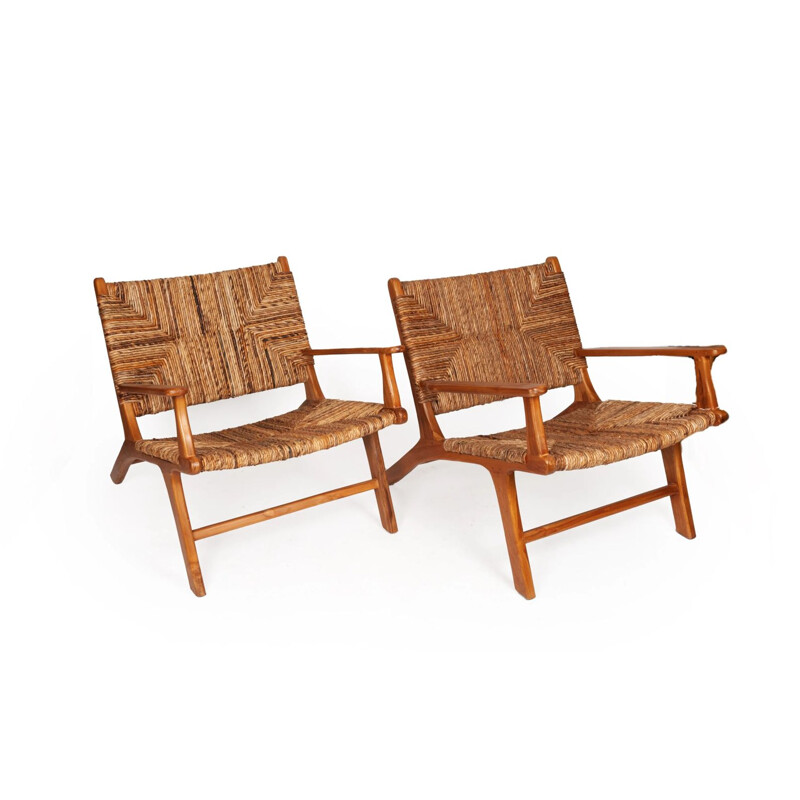 Vintage living room set "Hollywood" model in teak wood by Olivier de Schrijver, 1990s