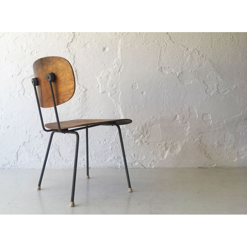 Vintage beechwood chair by Wim Rietvield for Gispen, 1952s