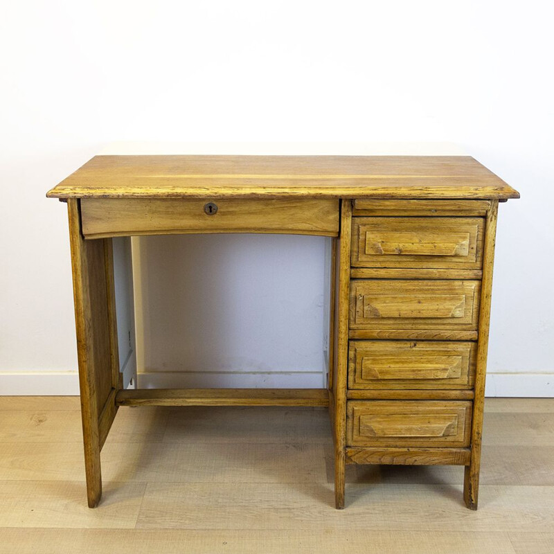 Vintage oak desk, Spain 1930s