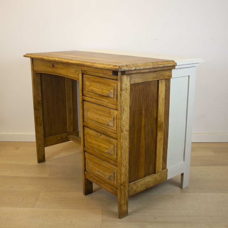 Vintage oak desk, Spain 1930s