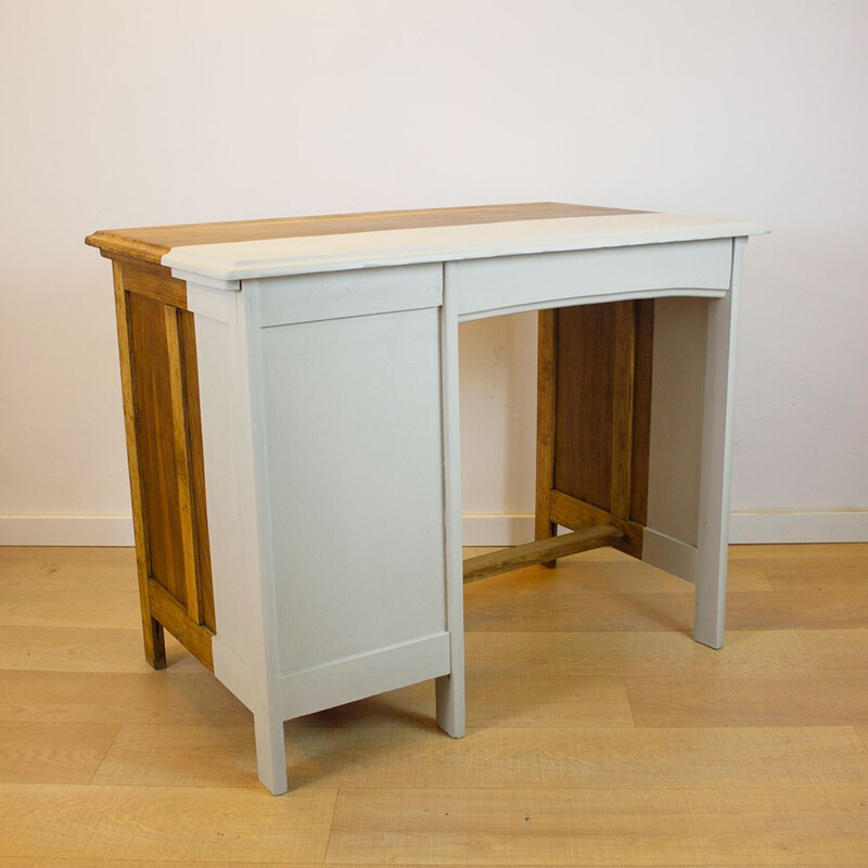 Vintage oak desk, Spain 1930s