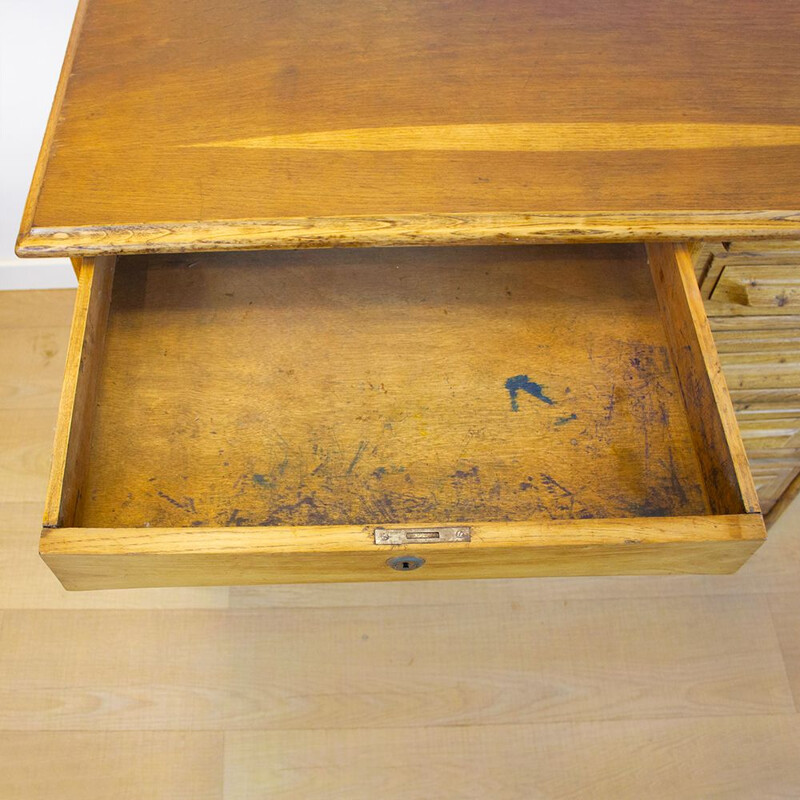 Vintage oak desk, Spain 1930s