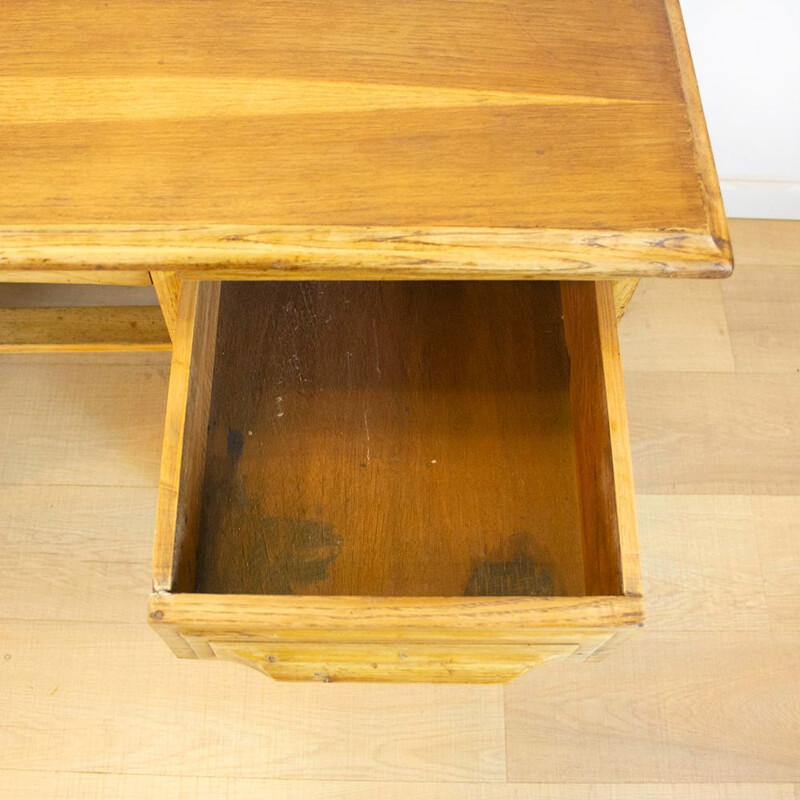 Vintage oak desk, Spain 1930s