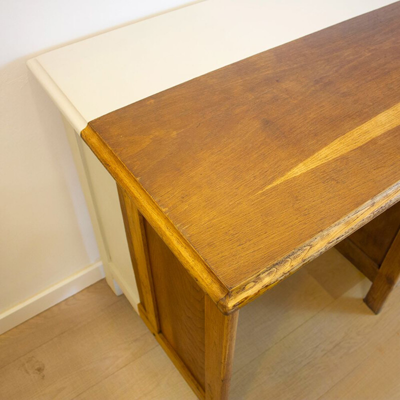 Vintage oak desk, Spain 1930s