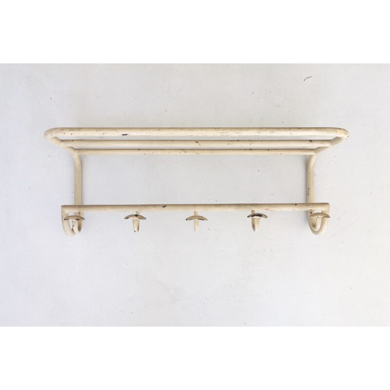 Vintage white metal coat rack