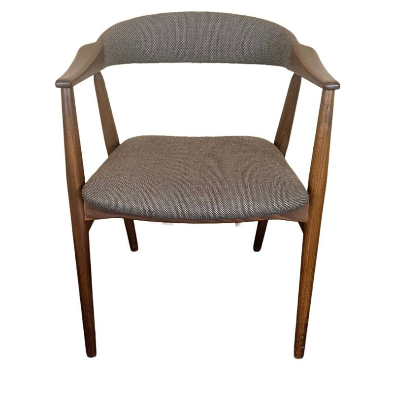 Silla de oficina vintage de teca de Th. Harlev para Farstrup, 1960