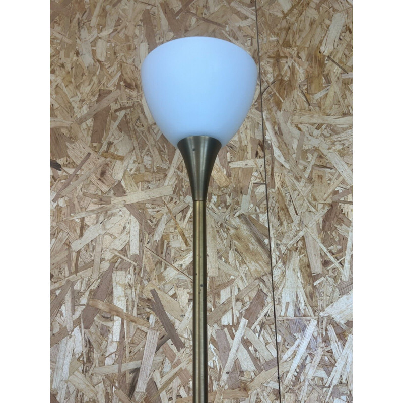 Vintage floor lamp in brass & glass by Hillebrand, 1960-1970s