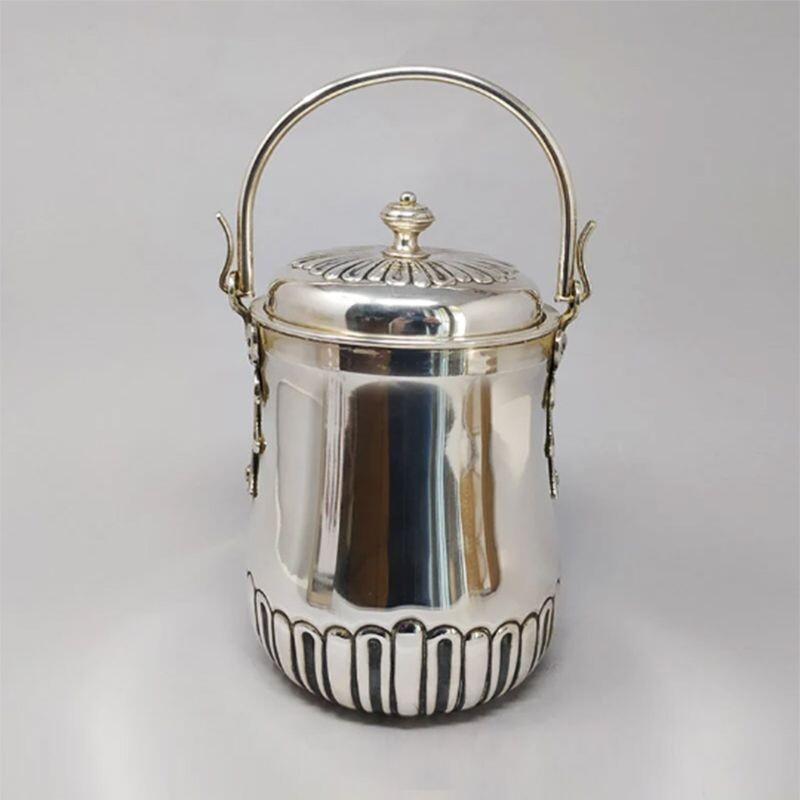 Vintage ice bucket by Aldo Tura for Macabo, Italy 1950