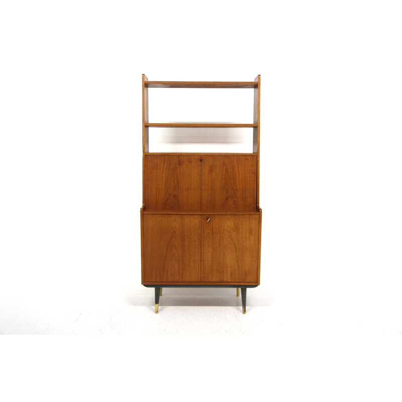 Vintage teak and beech secretary by Bränntorps, Sweden 1960