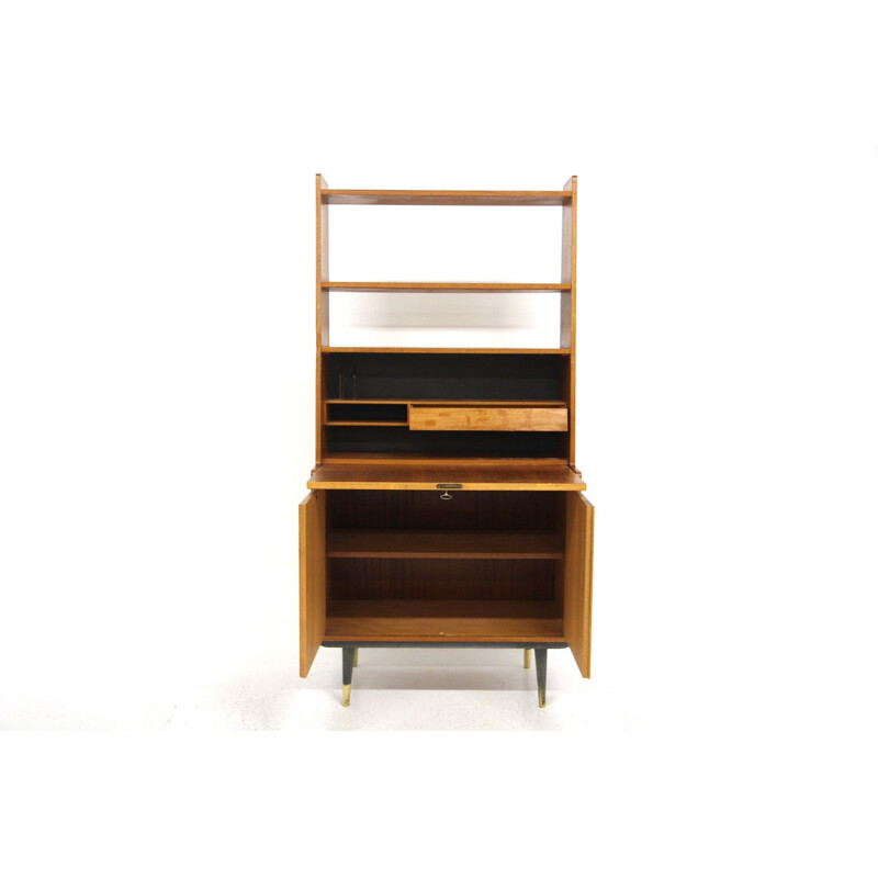 Vintage teak and beech secretary by Bränntorps, Sweden 1960