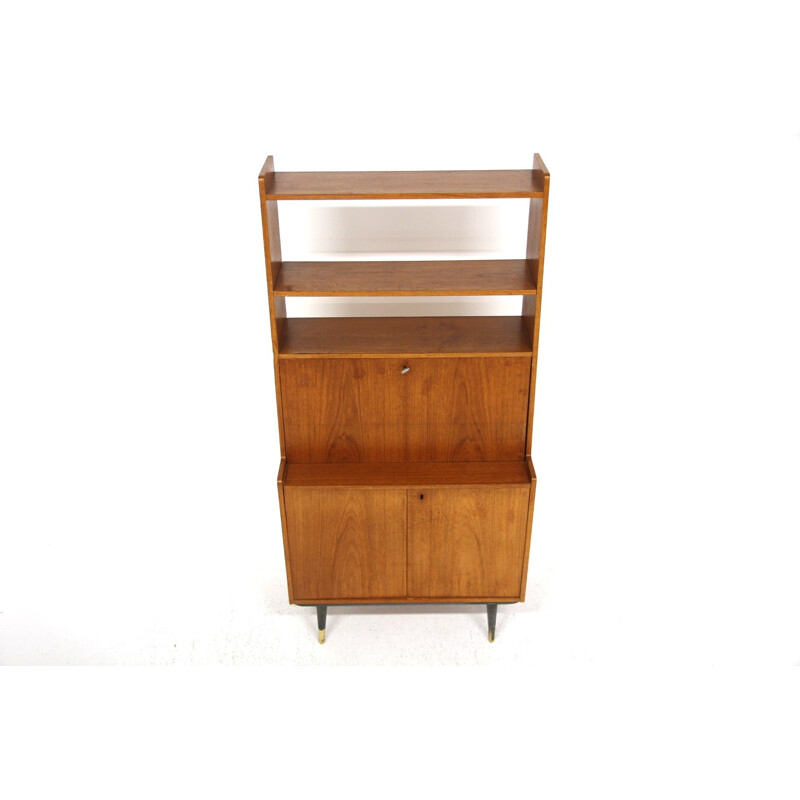 Vintage teak and beech secretary by Bränntorps, Sweden 1960